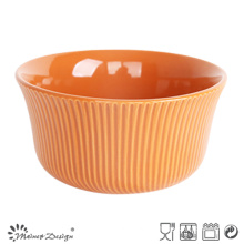 Bol de riz en céramique orange de 14 cm avec vitrage